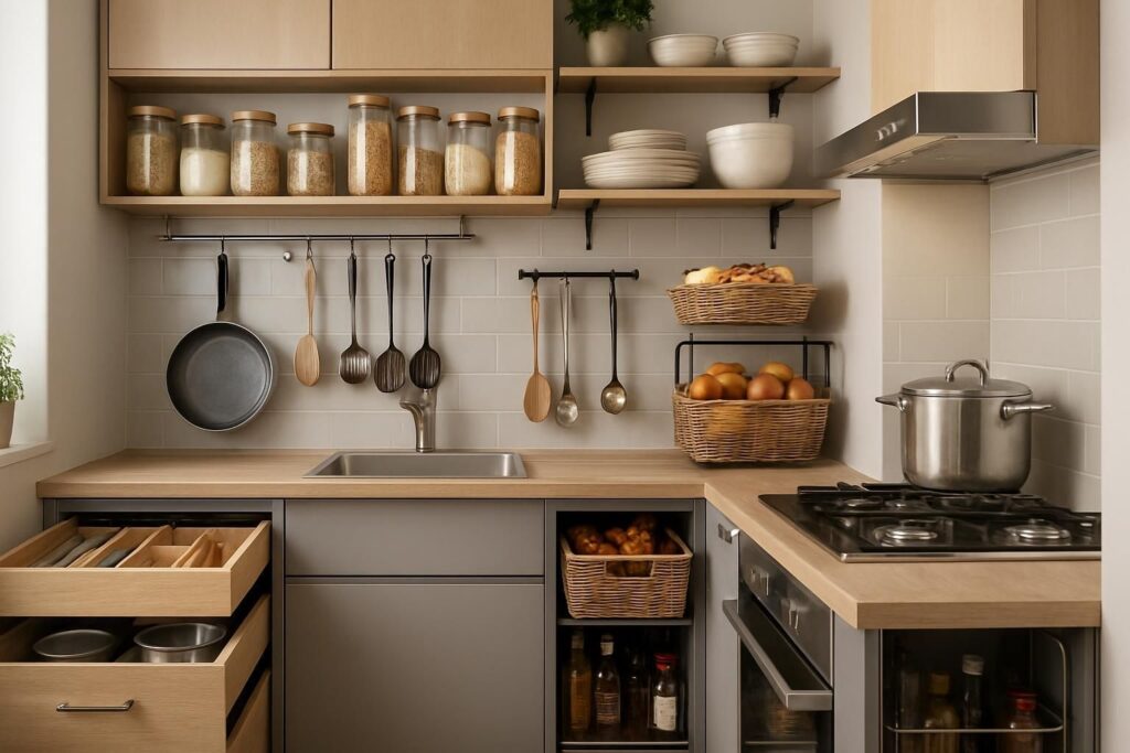 Découvrez des astuces pratiques pour organiser efficacement votre cuisine lorsqu'elle manque de rangement et maximiser chaque espace disponible.